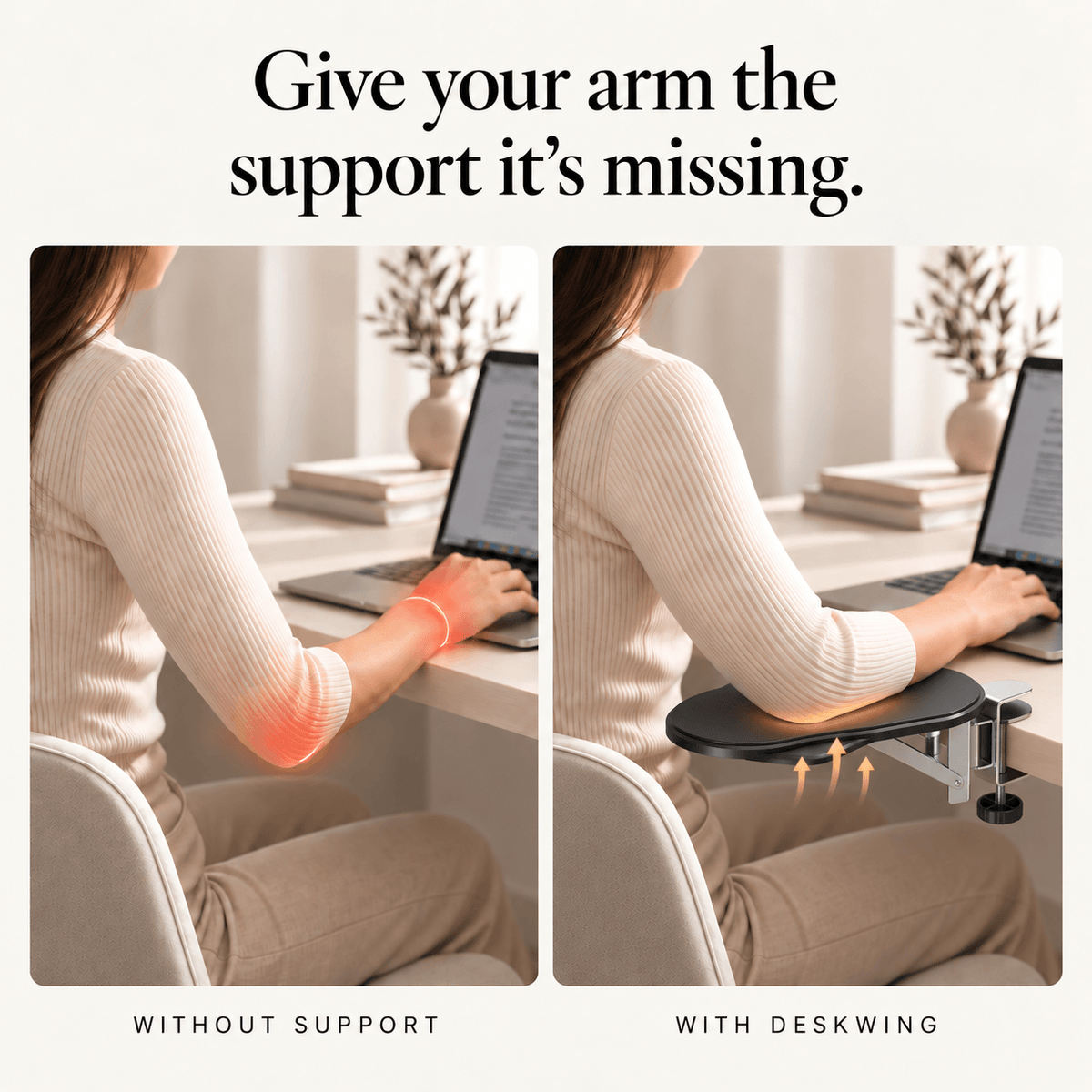 DeskWing™ Fold-Away Arm Support